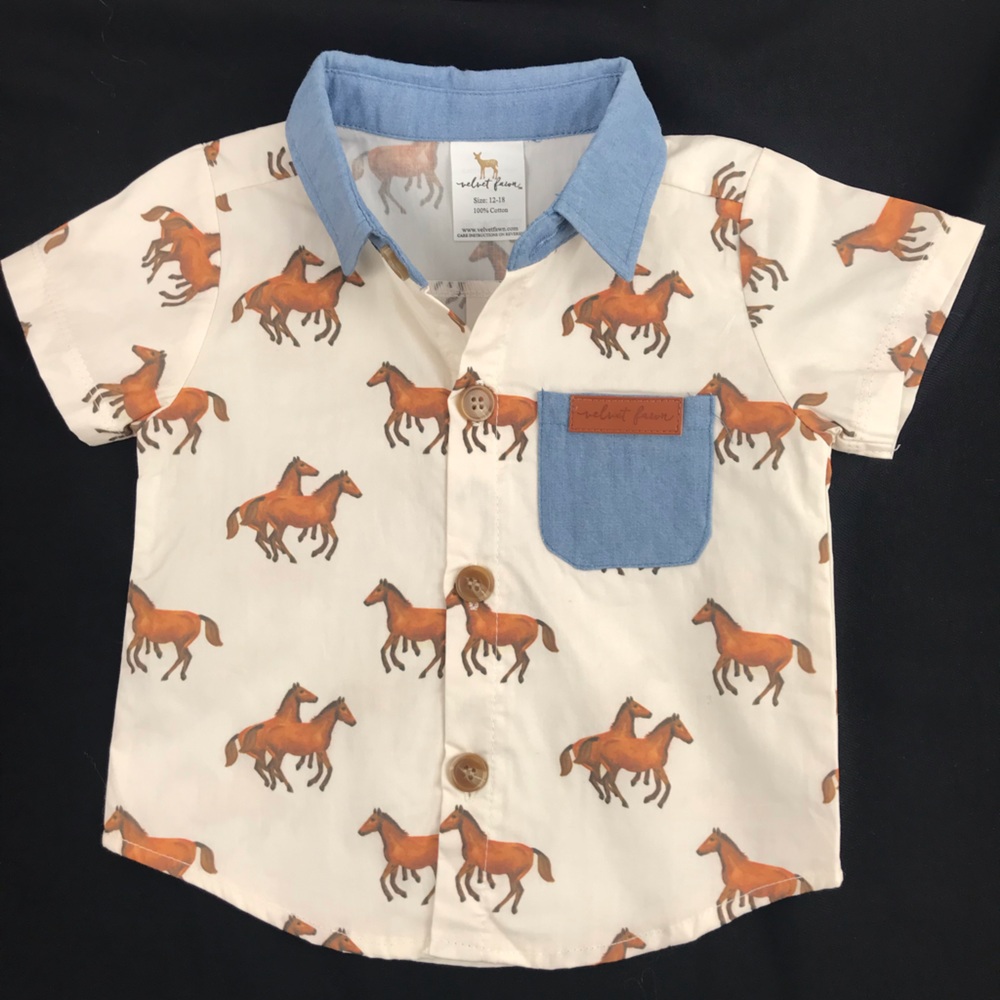 Western theme boys shirt